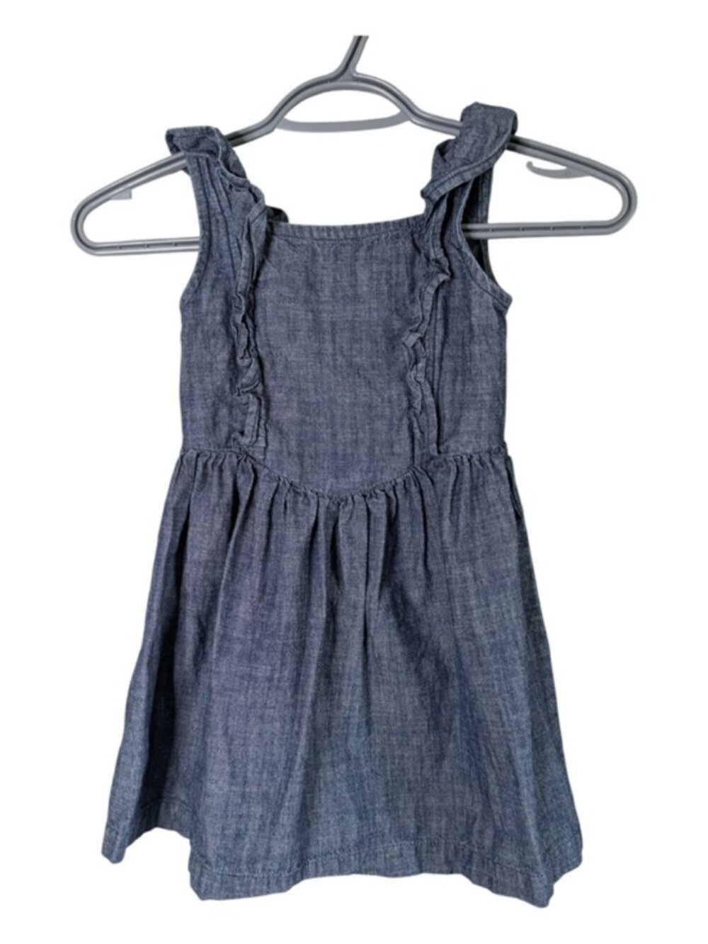 Hanna Andersson Apron Chambray Dress Dark Wash Slub Chambray Size‎ 5 (110cm)